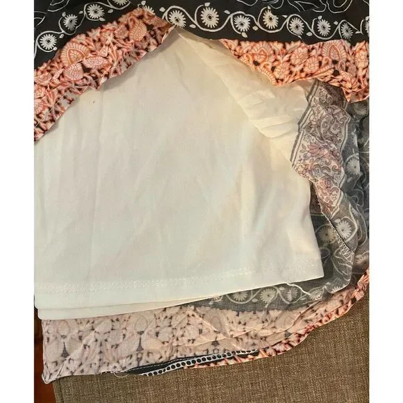 Skylar + Jade Boho Shift Dress Open Back Crochet Trim Colorful Sleeveless NEW - Picture 4 of 8